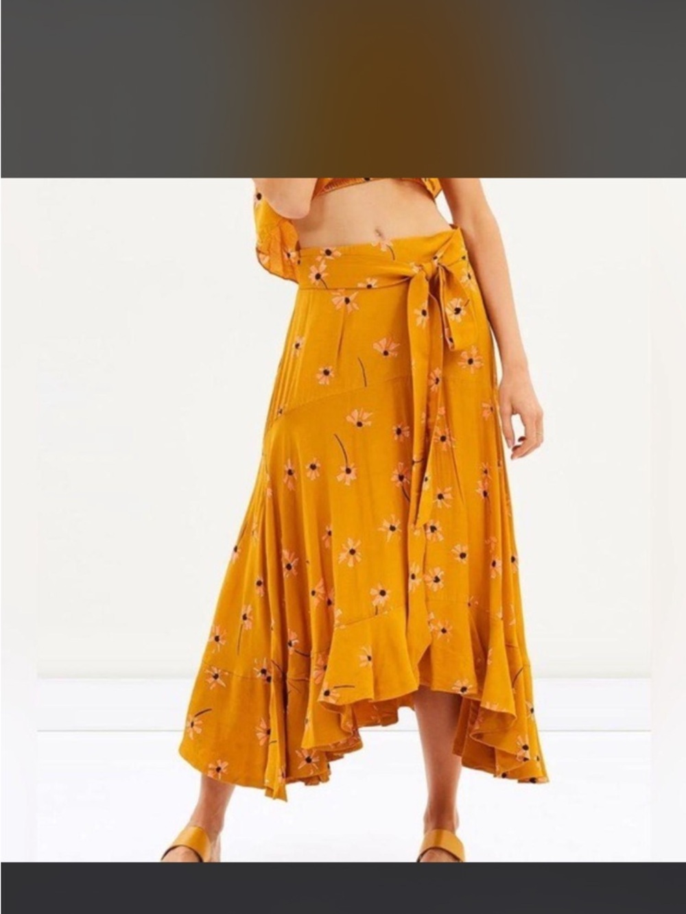 Faithfull the brand kamares belted botany skirt